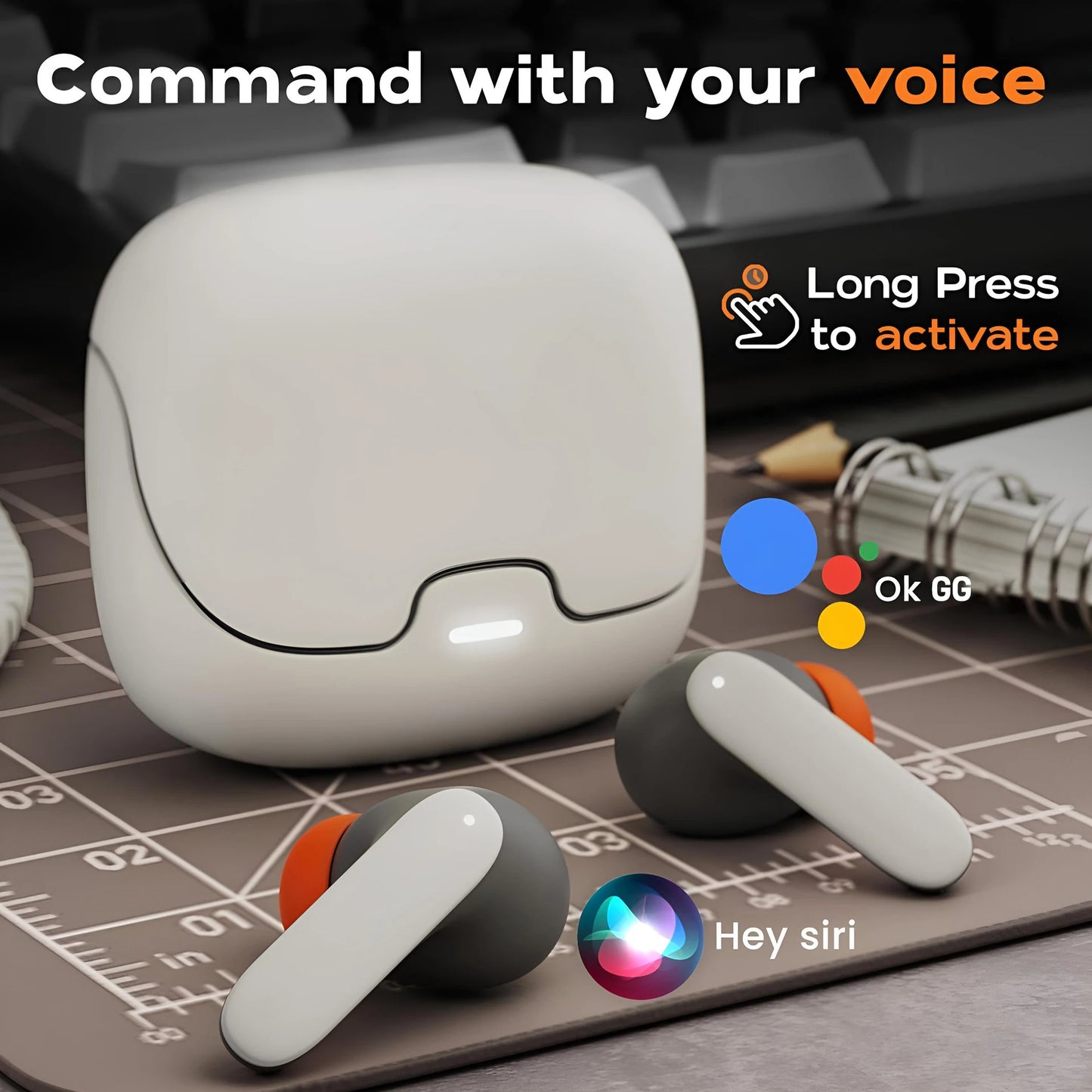 TWS Wireless Earphones With ENC Noise Cancellation And Dual Microphone