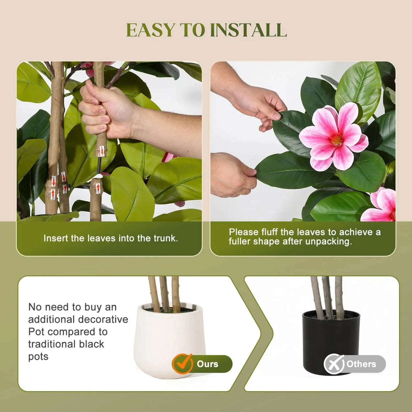 HiMISS Artificial Olive Tree With Lifelike Leaves For Home Decoration