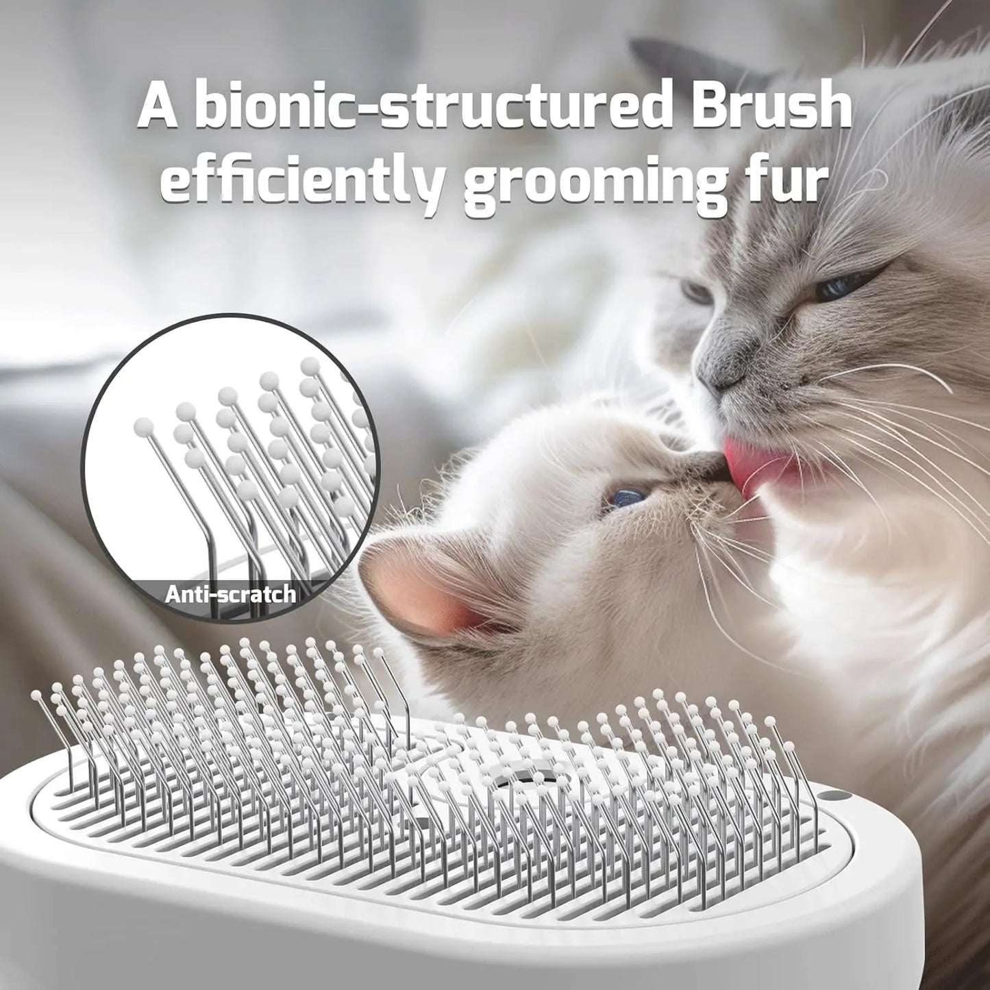 Pet Hair Removal Steam Brush For Grooming With Water Tank