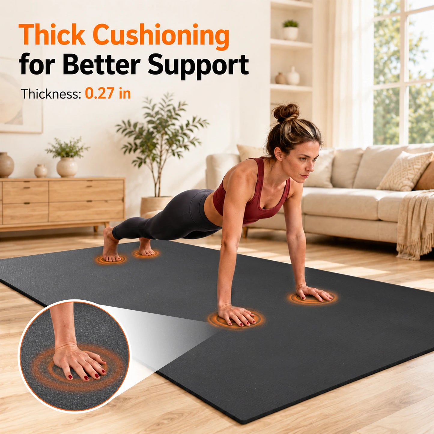Non Slip PVC Yoga Mat For Home Gym Workouts Fitness