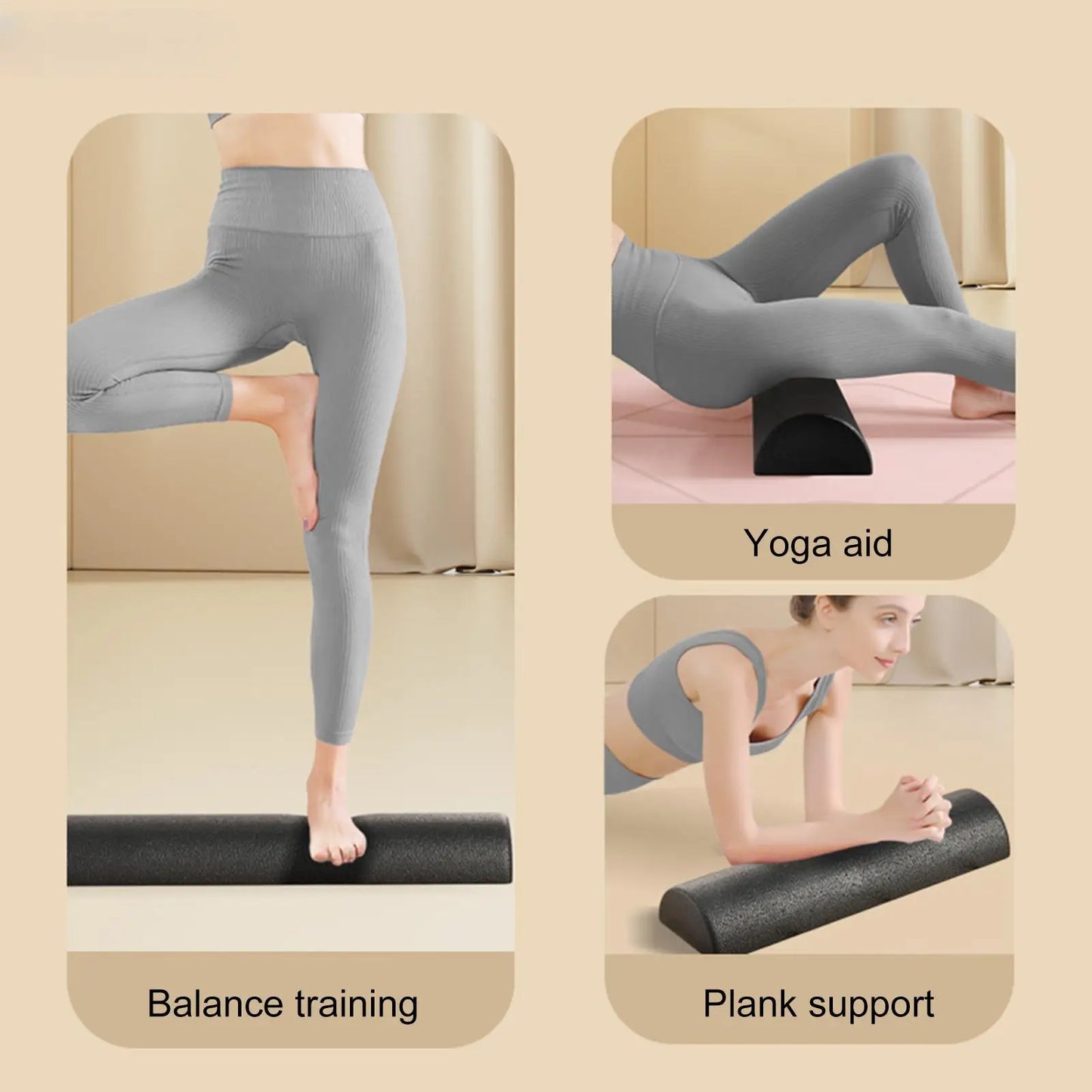 Half Round Yoga Column Roller For Muscle Relaxation And Balance