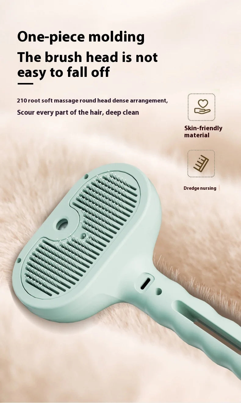 Pet Hair Removal Steam Brush For Grooming With Water Tank