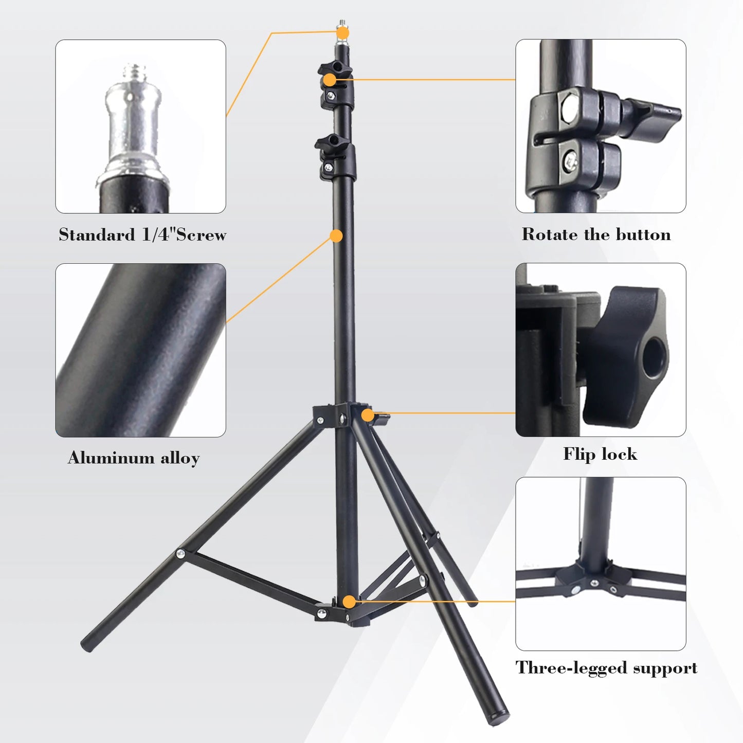 UEGOGO Portable Aluminum Tripod With Detachable Phone Clip And Wireless Remote
