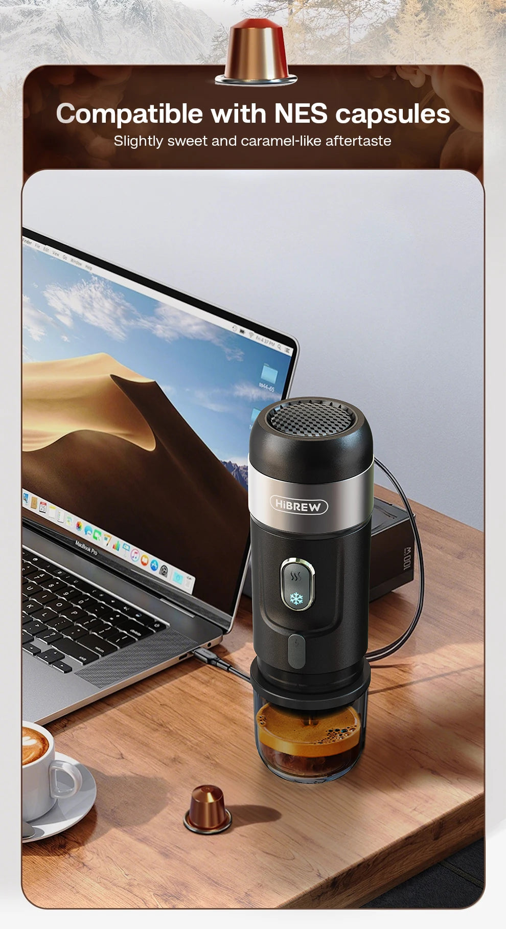 HiBREW Portable Espresso Coffee Machine For Car And Home 12V