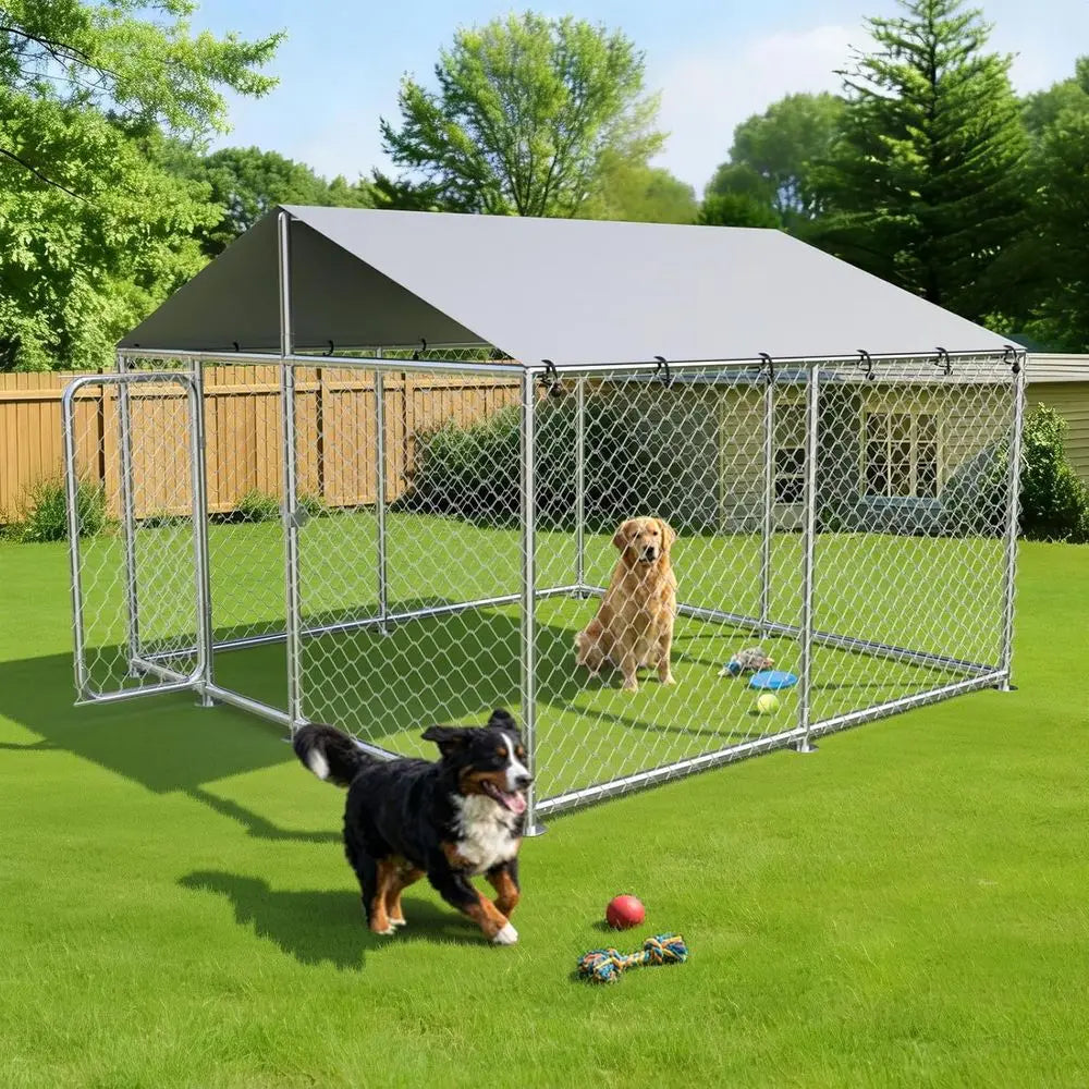 Large Outdoor Dog Kennel Heavy Duty Enclosure With Waterproof Cover
