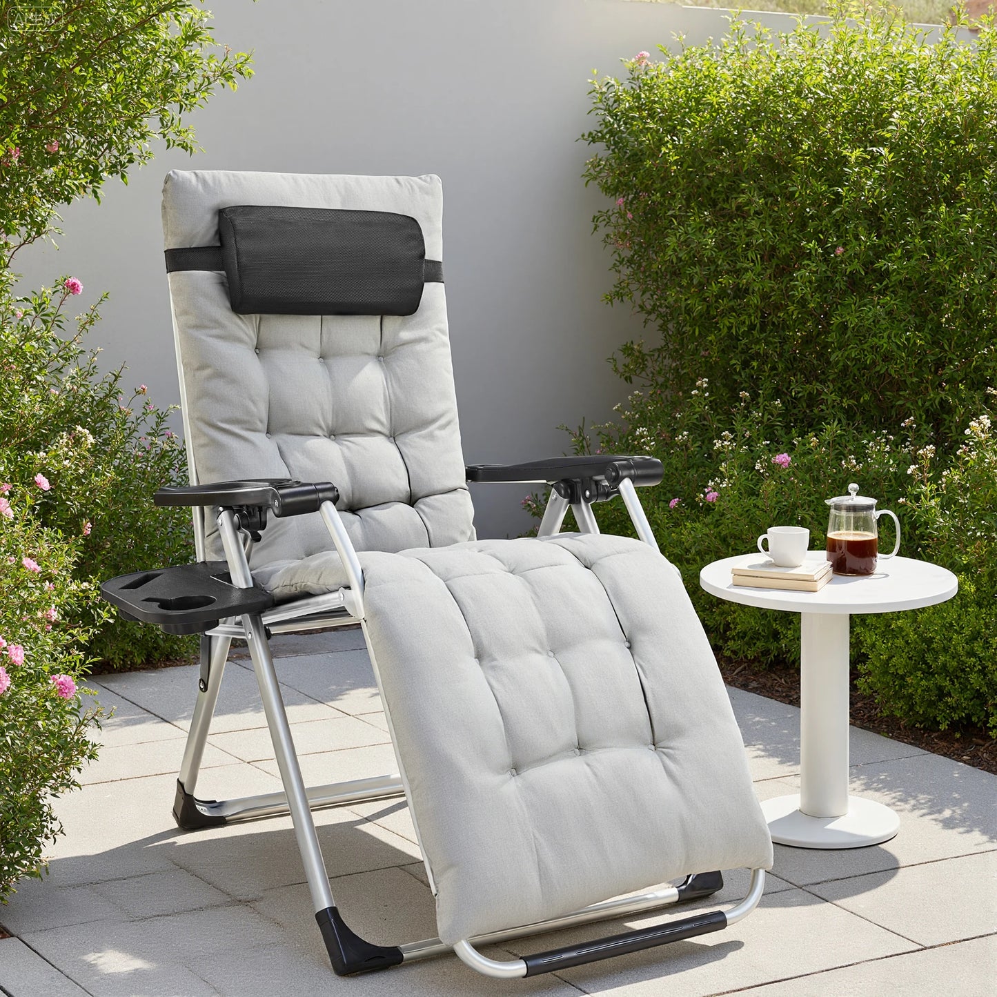 JHK Zero Gravity Portable Recliner Outdoor Patio Lounge Cup Holder