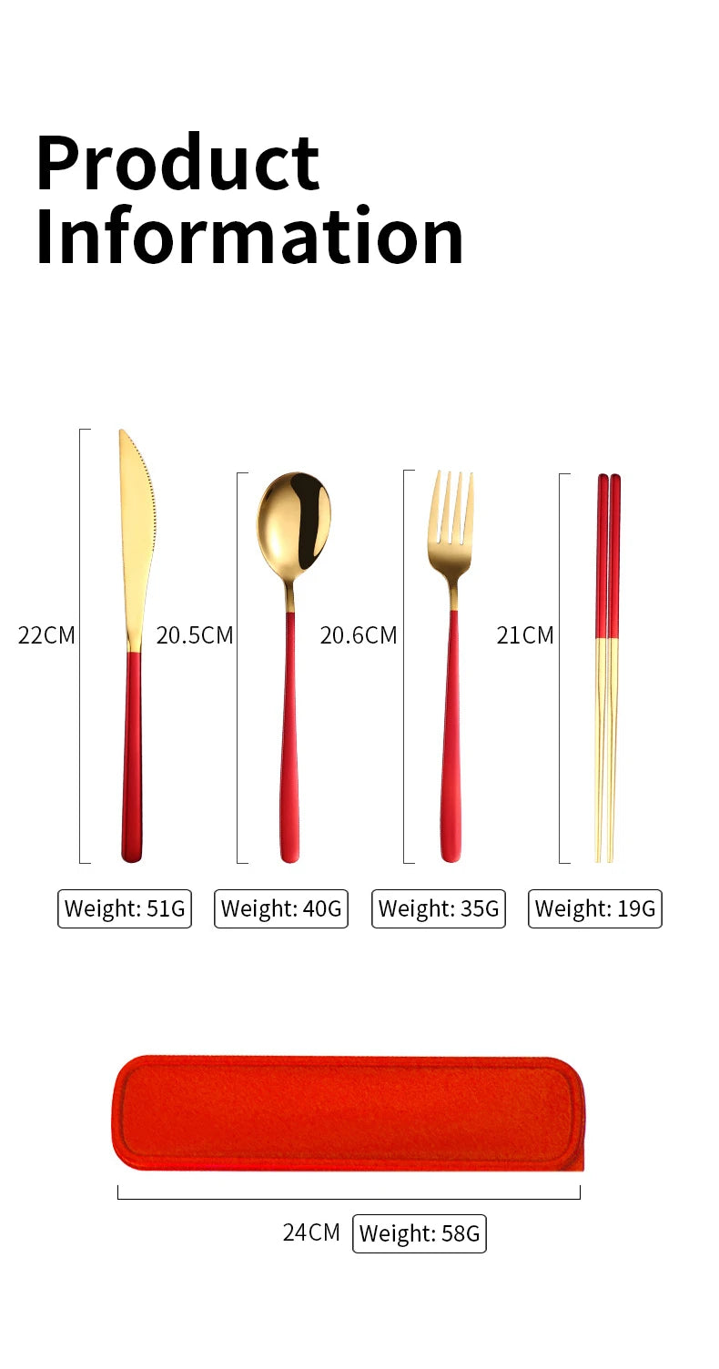 High Quality Stainless Steel Portable Cutlery Set With Travel Box