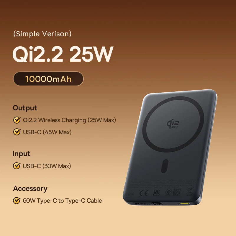 Baseus Qi2 25W Magnetic Wireless Power Bank 10000mAh PD 45W