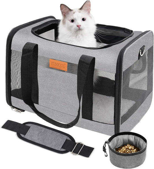 Collapsible Pet Carrier For Cats And Dogs Airline Approved Mesh