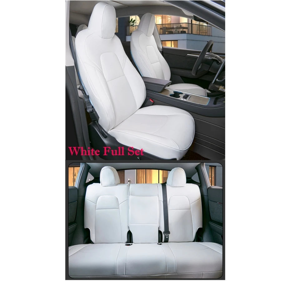 Tesla Model 3 Full Set Car Seat Covers Nappa PU Leather Front And Rear