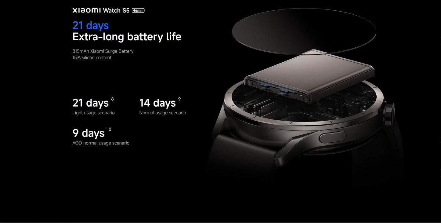 Xiaomi Watch S5 Global Version Smartwatch Battery Life AMOLED