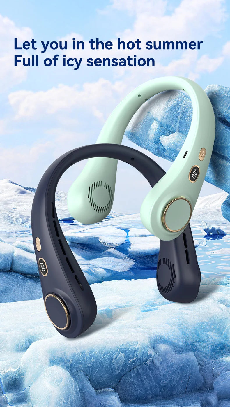 Portable Neck Fan Rechargeable Personal Cooling For Outdoor Travel