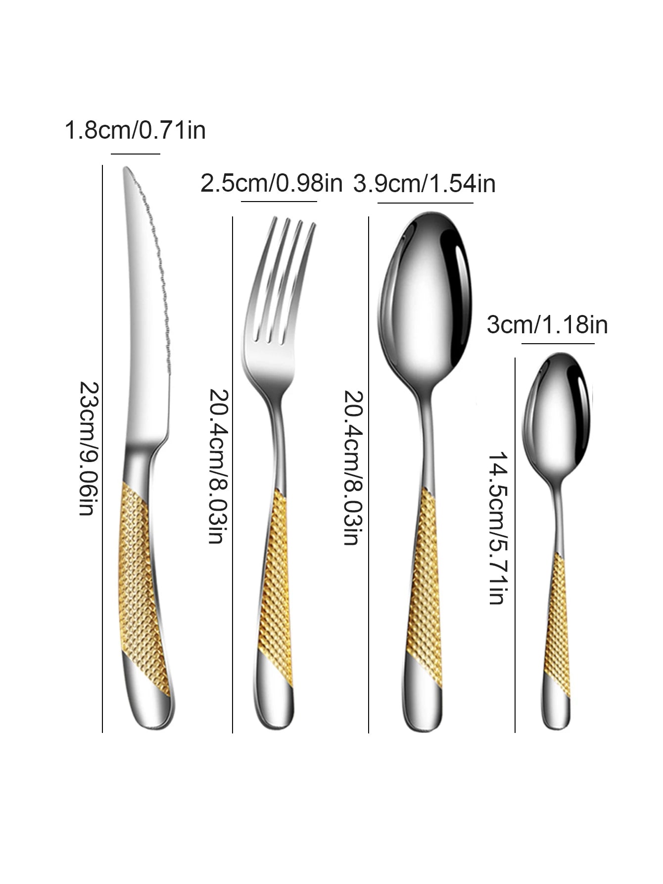 Stainless Steel 24 Piece Tableware Set With Star Diamond Pattern