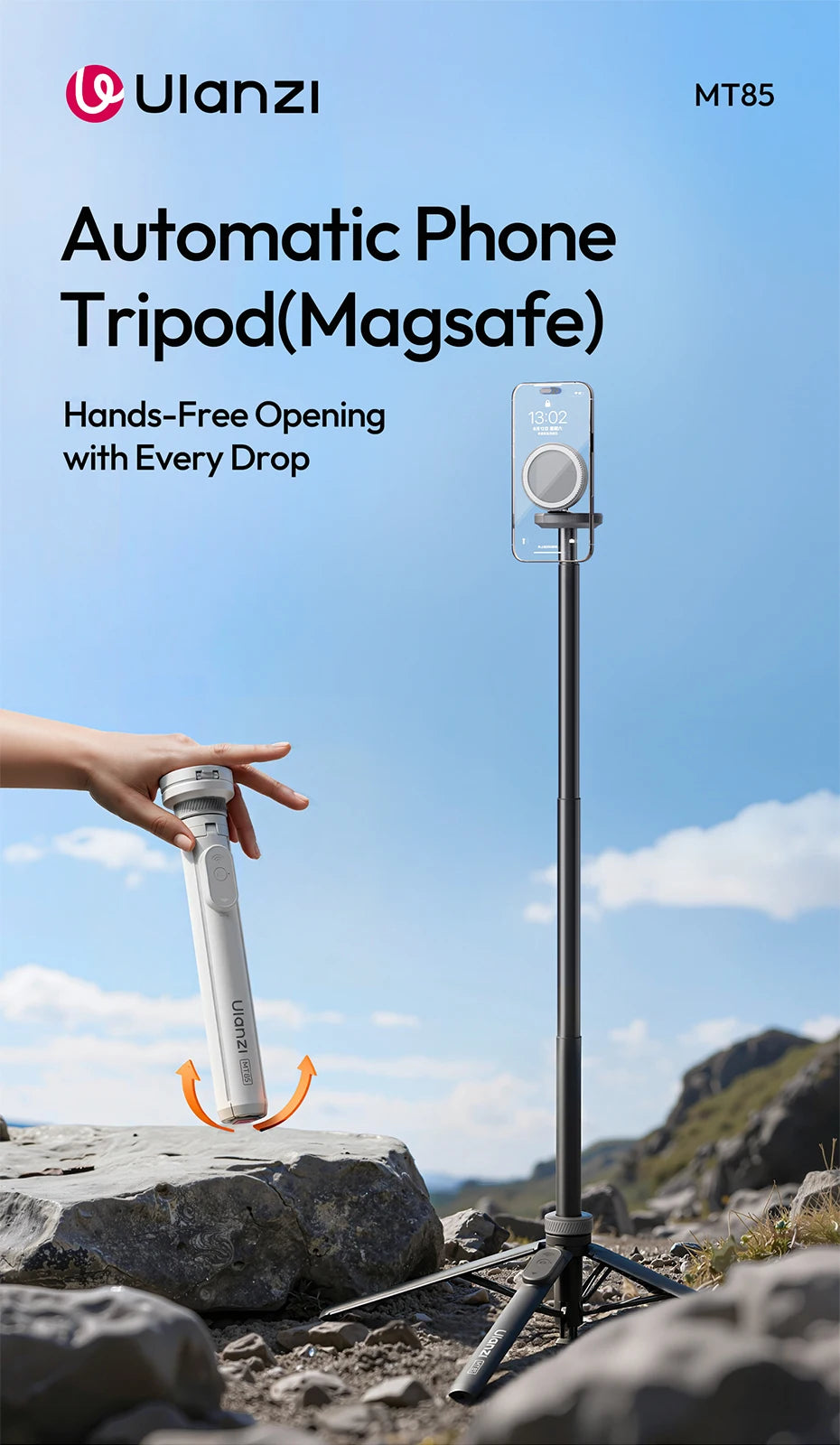 Ulanzi MT85 Automatic Phone Tripod With MagSafe Dual 10m Wireless