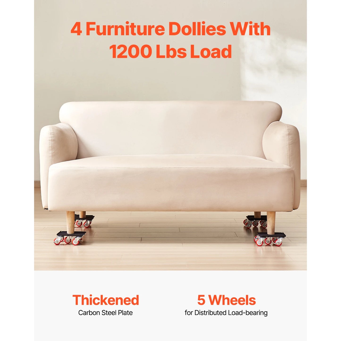 SucceBuy 4 Piece Furniture Dolly Set With 360 Degree Wheels For Appliances