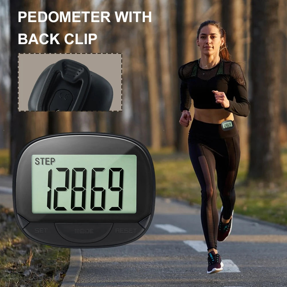 Clip-On Electronic Pedometer Large Screen Step Tracker