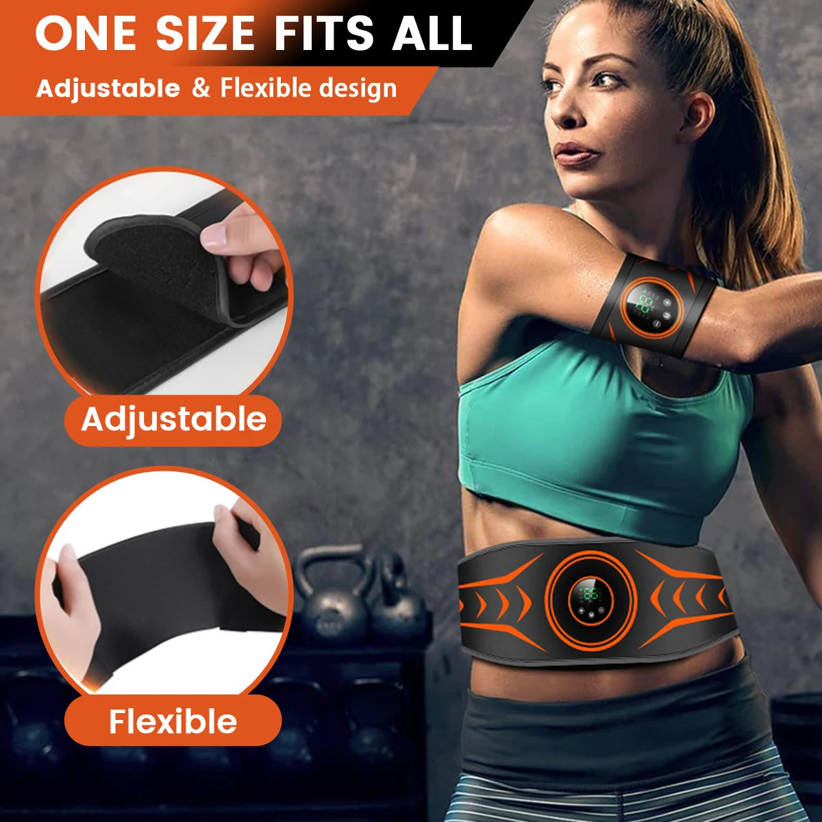 Instantly elevate your at-home abs routine with a lightweight, adjustable belt that stays in place as you move.
