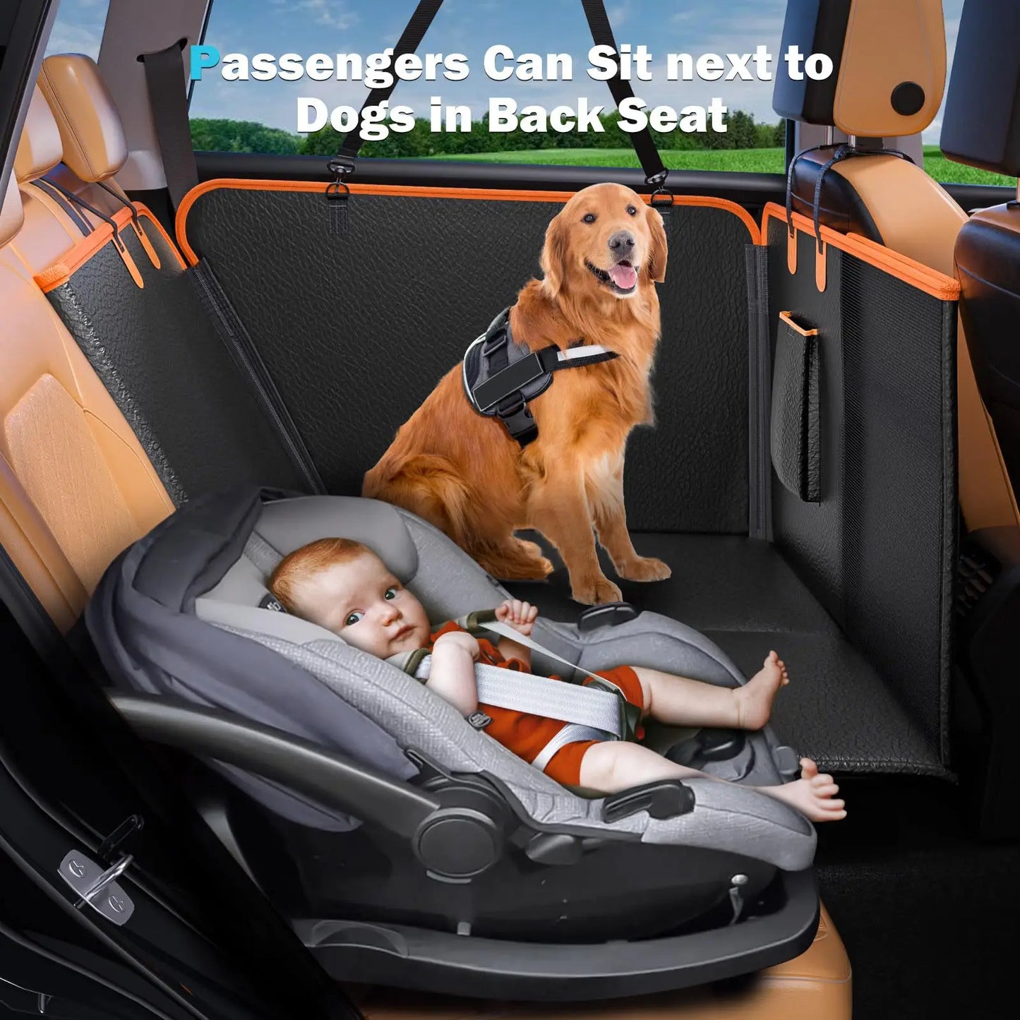 PU Leather Dog Back Seat Extender Waterproof Car Seat Cover