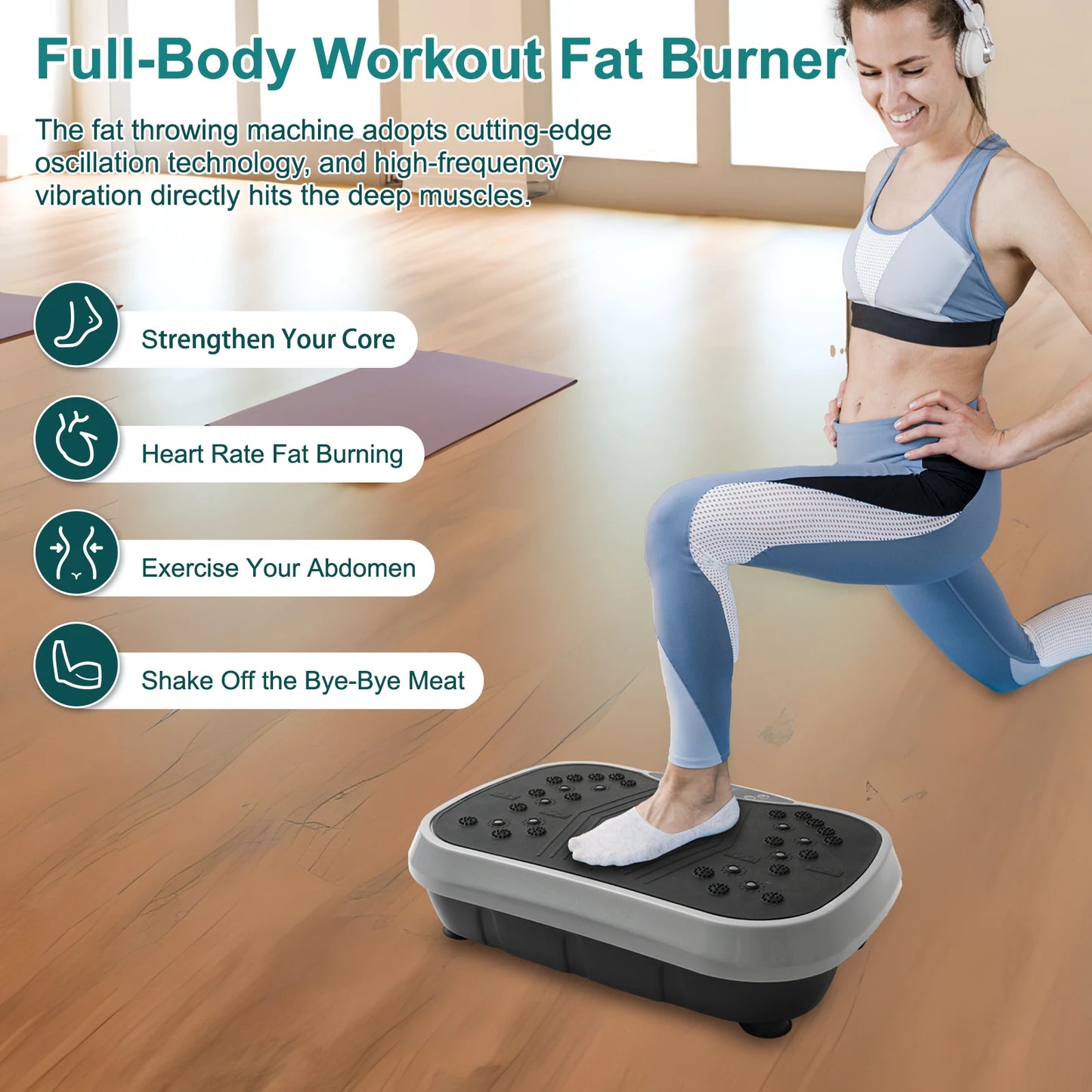 Vibration Plate Exercise Machine Fat Burning Home Fitness Portable Equipment