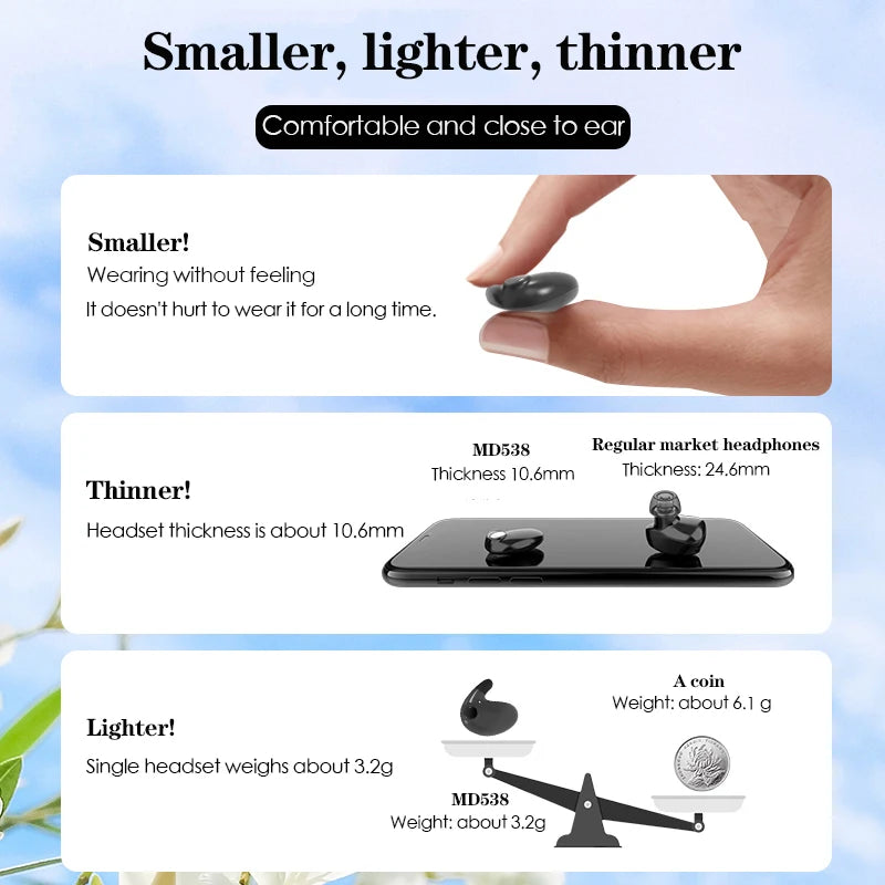 SK Ultra Thin Sleep Headphones Wireless Bluetooth Earbuds Waterproof