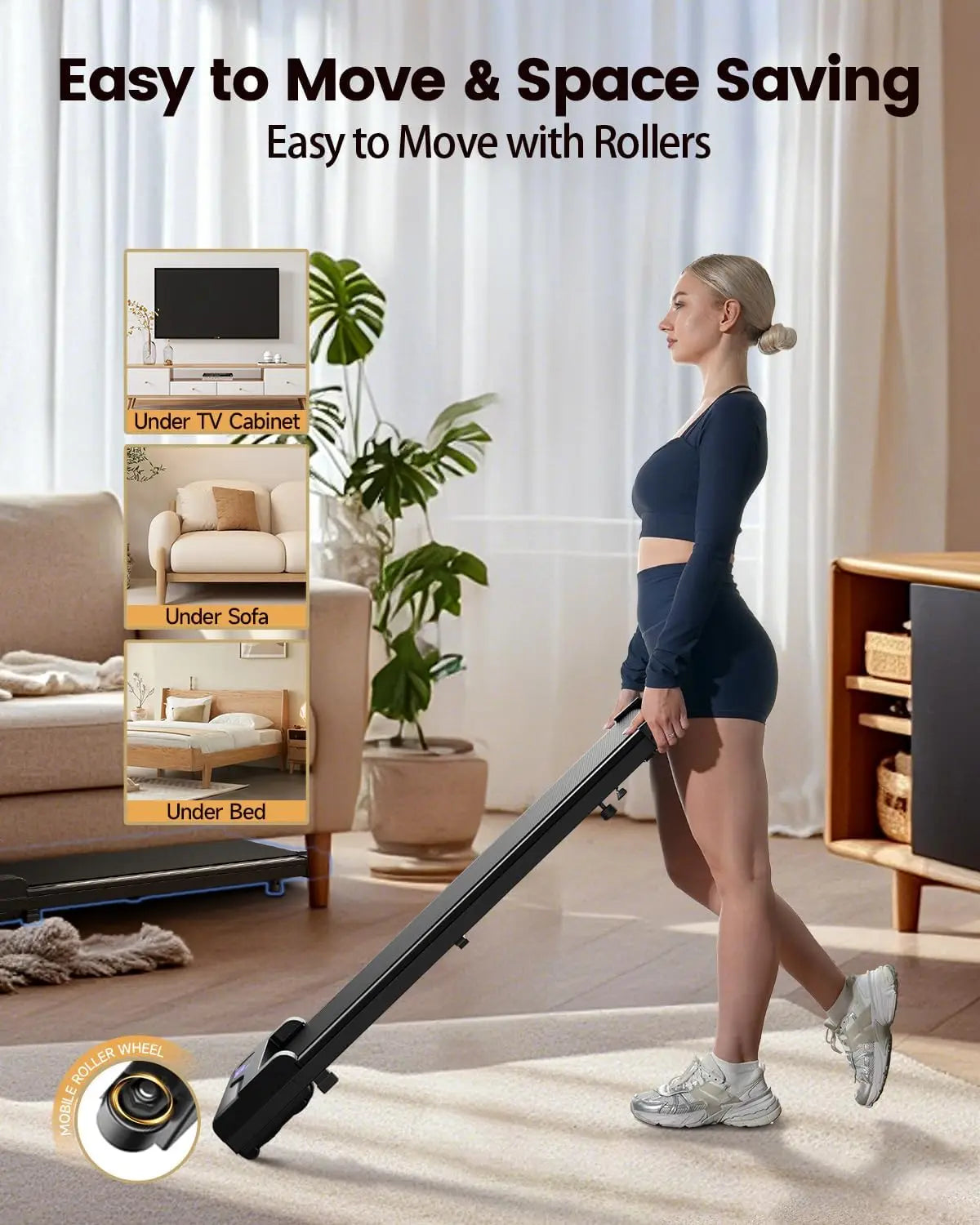 Walking Pad Treadmill For Home Under Desk Portable Quiet Compact