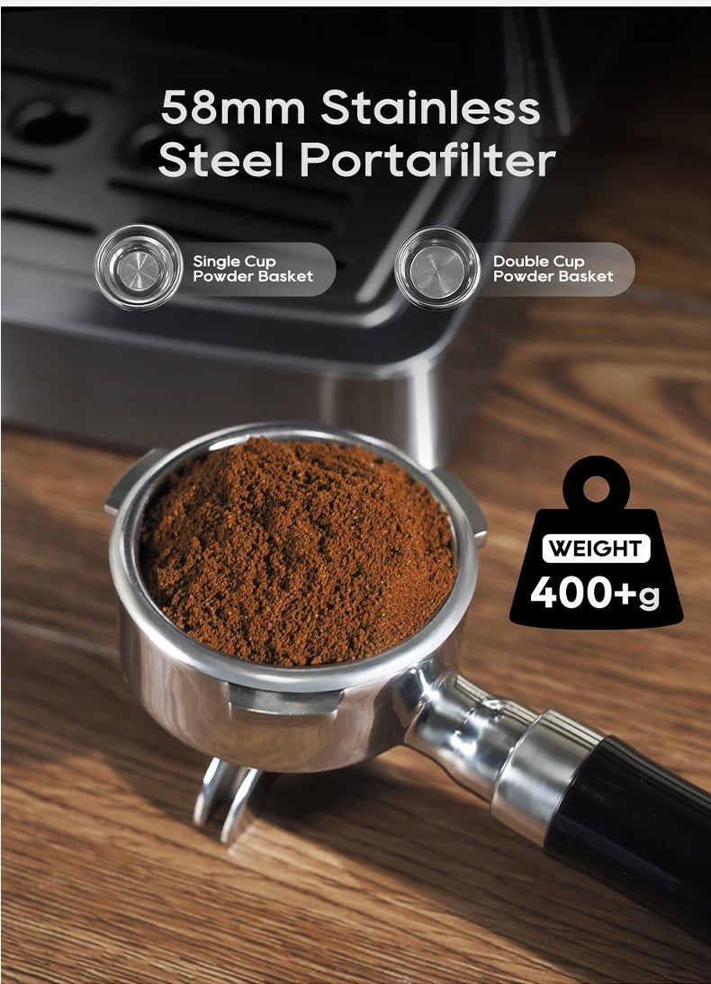 HiBREW 20 Bar Semi Automatic Espresso Machine With Portafilter