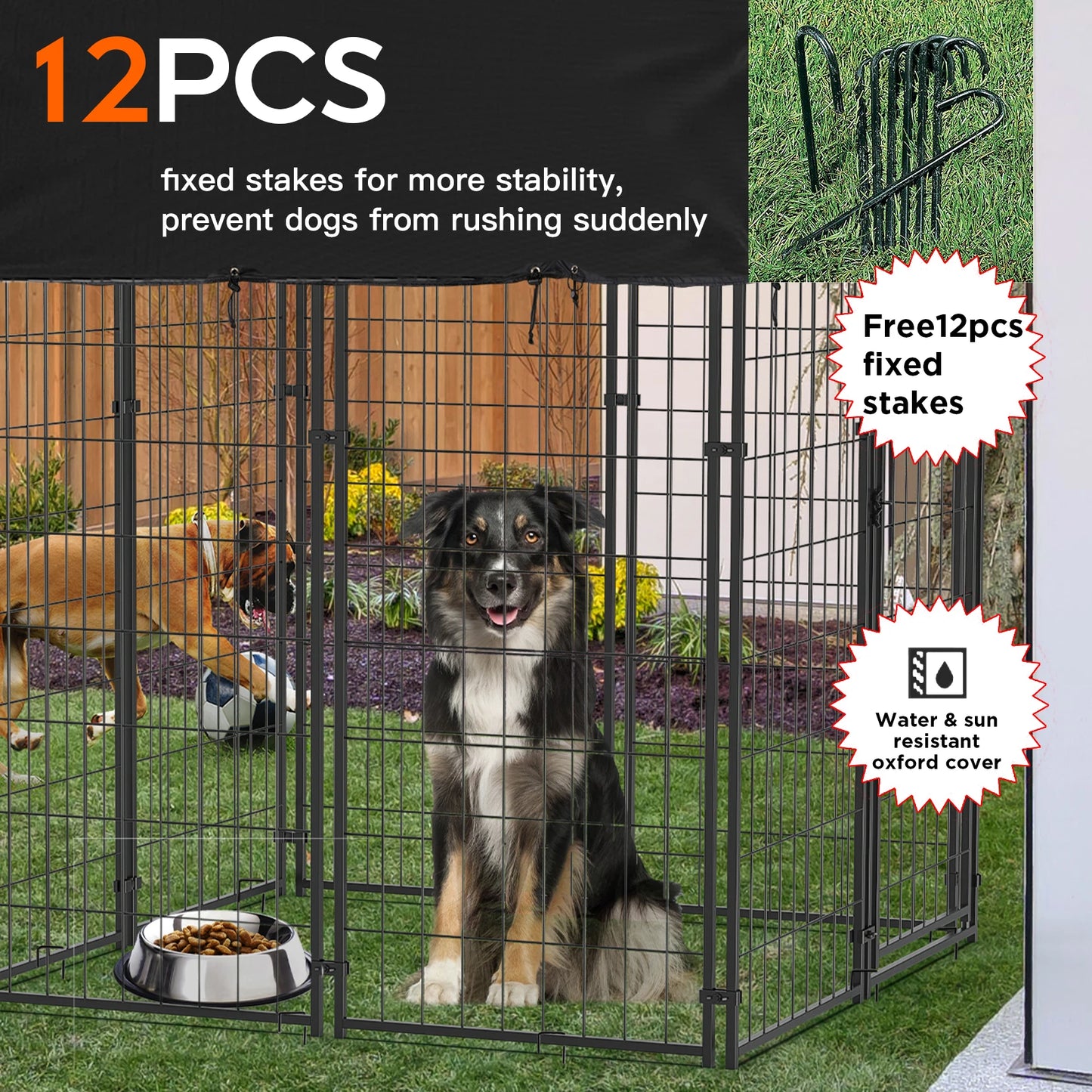 Oversized Large Outdoor Dog Kennel With Waterproof Cover