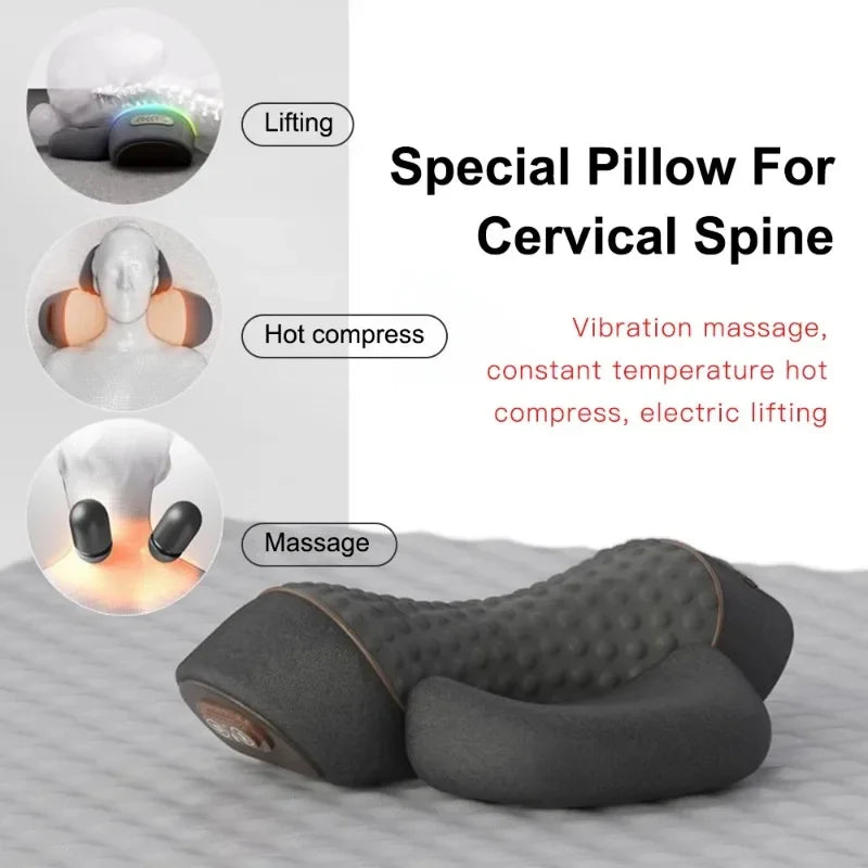 PAQIN Electric Neck Massager Pillow Heating Vibration Cervical Back Support
