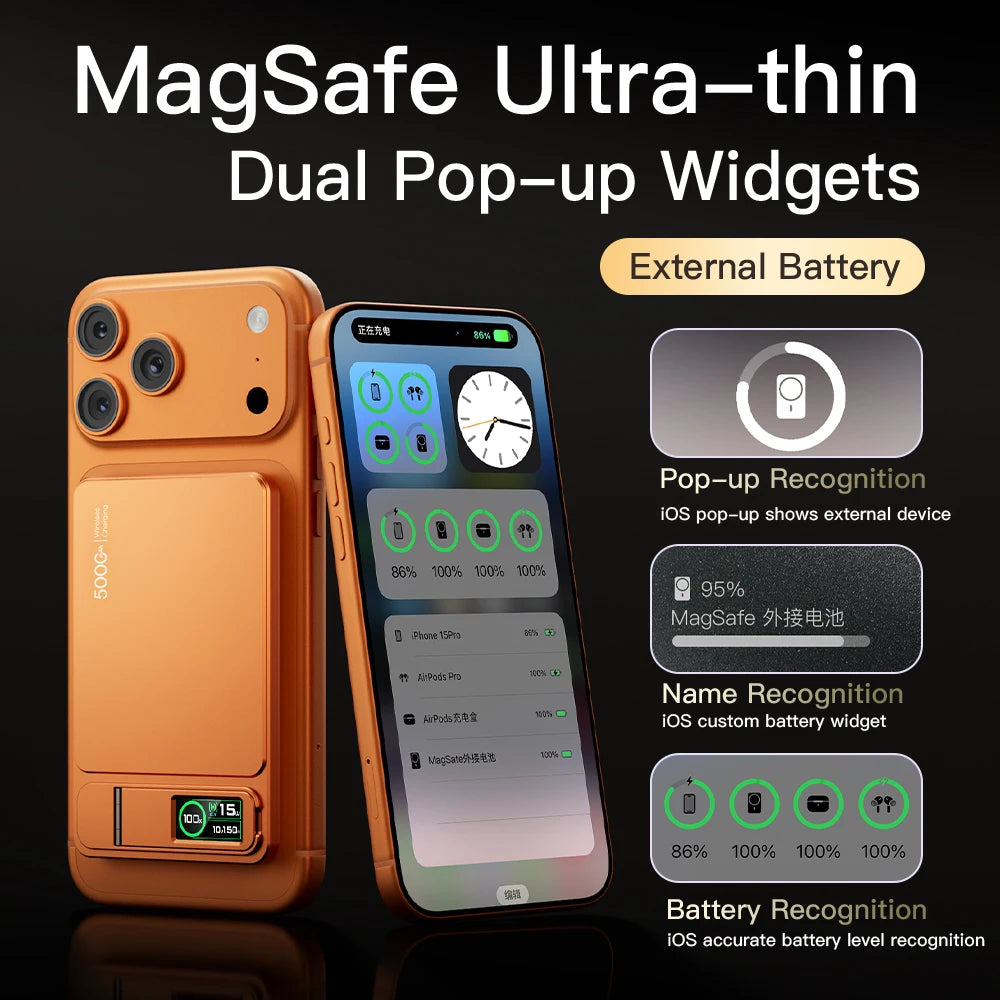 MagSafe Wireless Power Bank 20W Fast Charger With Digital Display