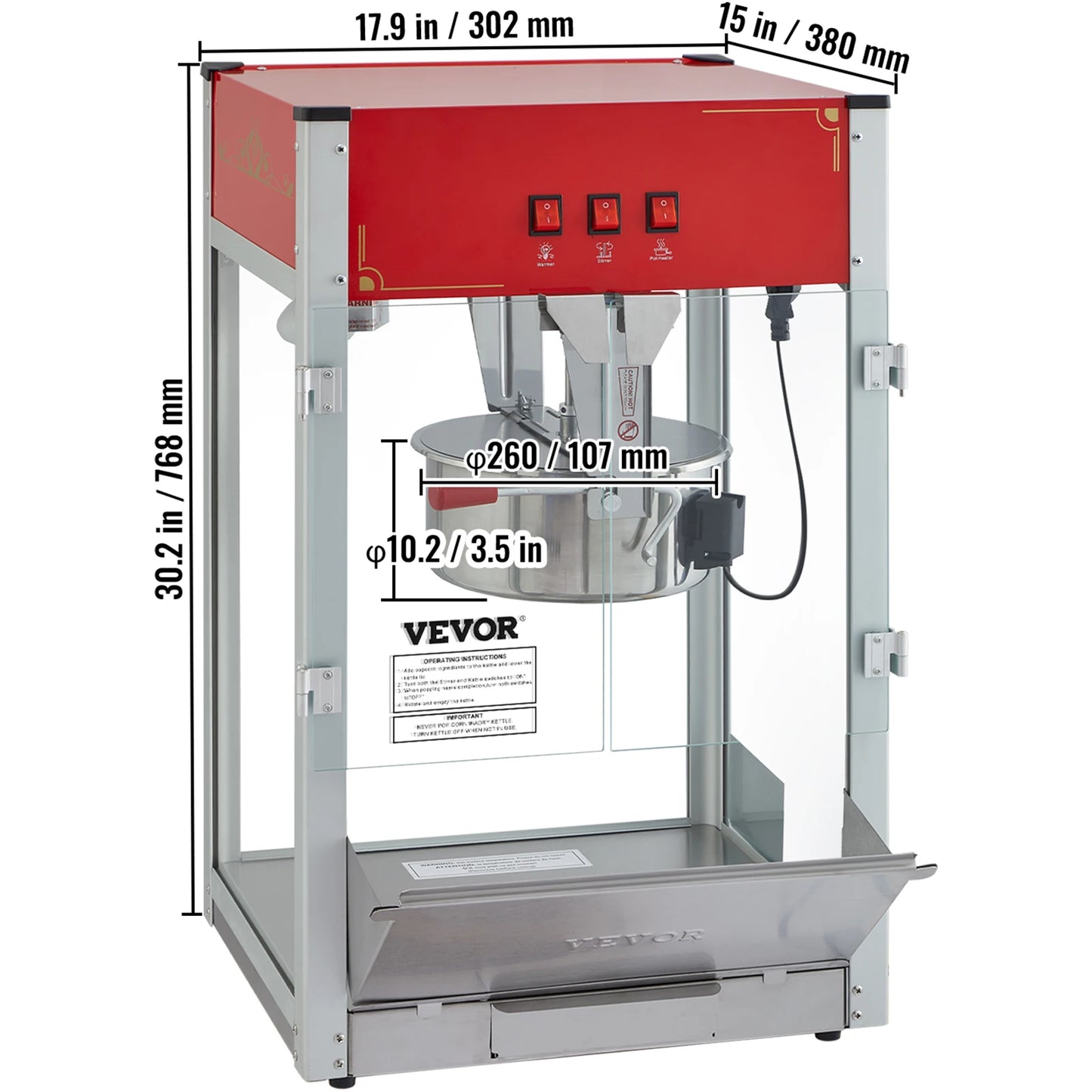 Succebuy Commercial Popcorn Maker Automatic Electric Popper Machine