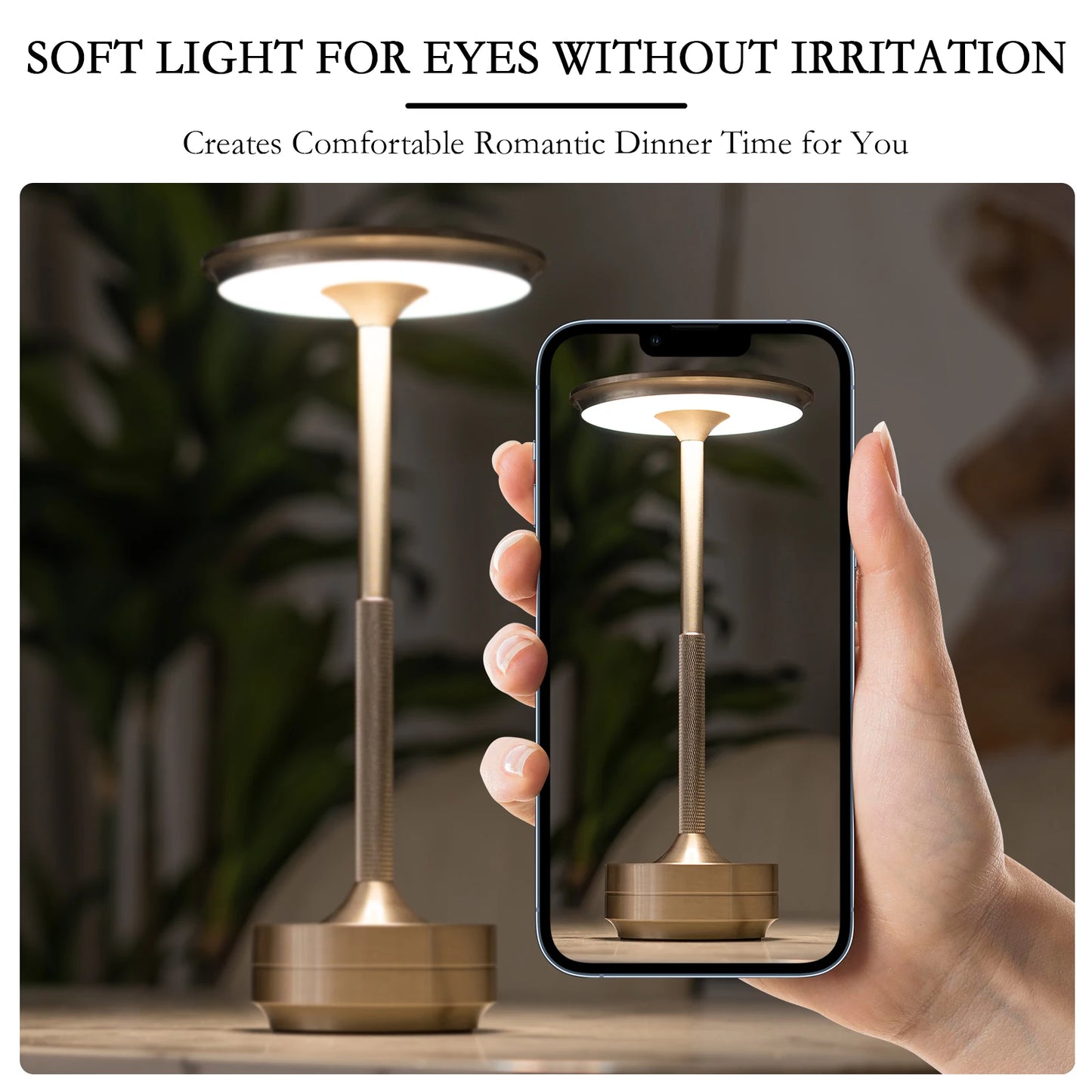 KFV Rechargeable Wireless Table Lamp LED Touch Sensor Night Light