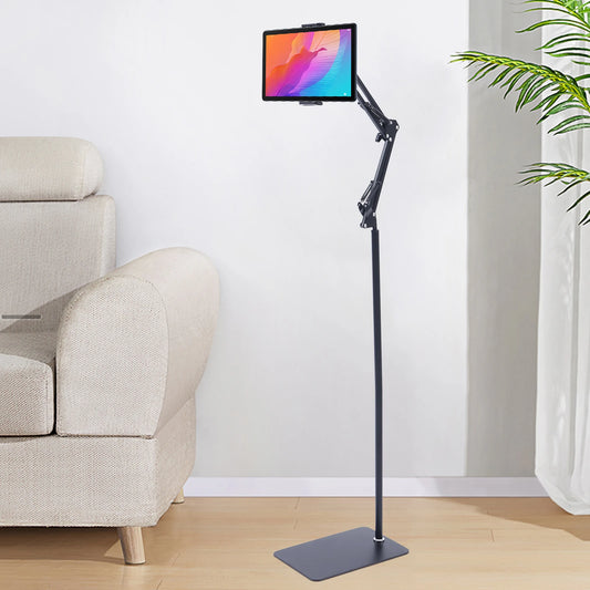 Tablet Floor Stand With 360 Degree Swivel And Adjustable Height