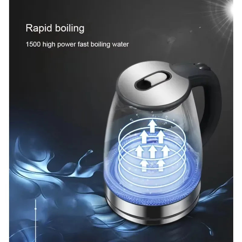 Diamri Electric Glass Kettle Cordless Led Indicator Auto Shut-Off