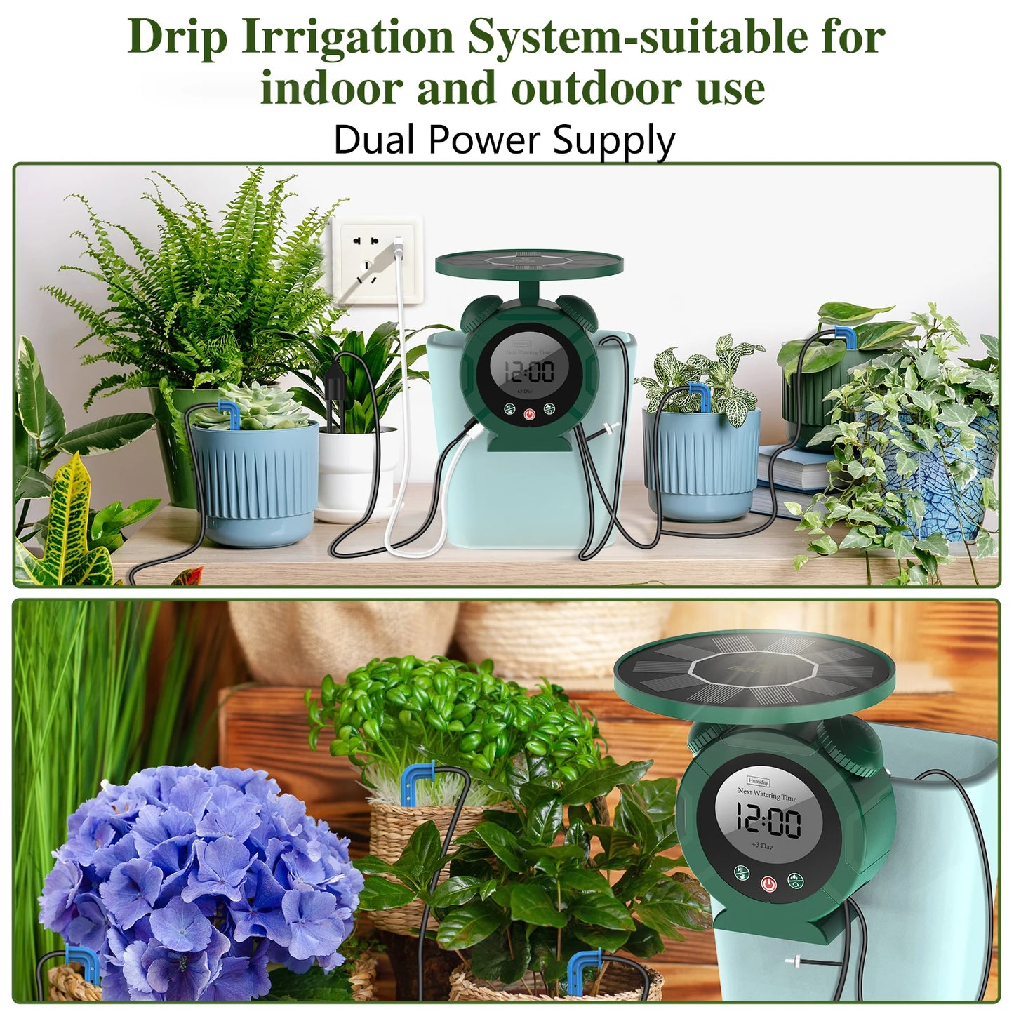 Solar Drip Irrigation System With Dual Supply And USB Charging