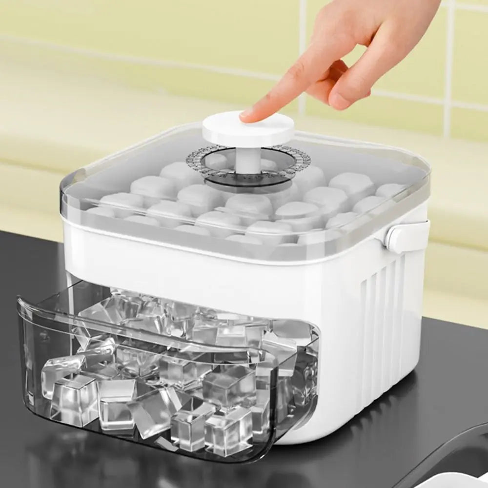 Ice Cube Maker With Easy Press Cap Double Layer Ice Box