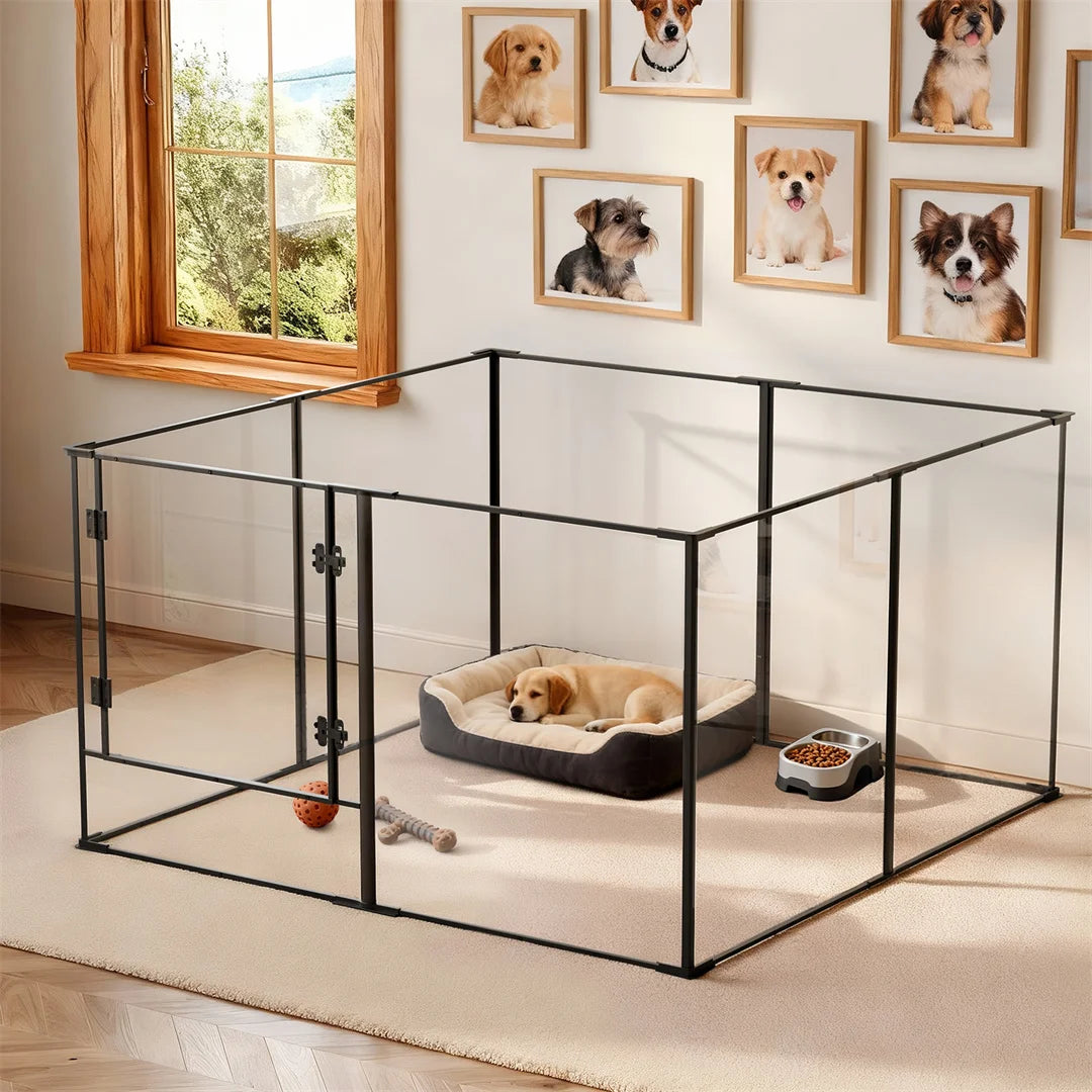 8 Panel Indoor Dog Playpen With Whelping Space For Puppies And Small Pets Safe Exercise Fence