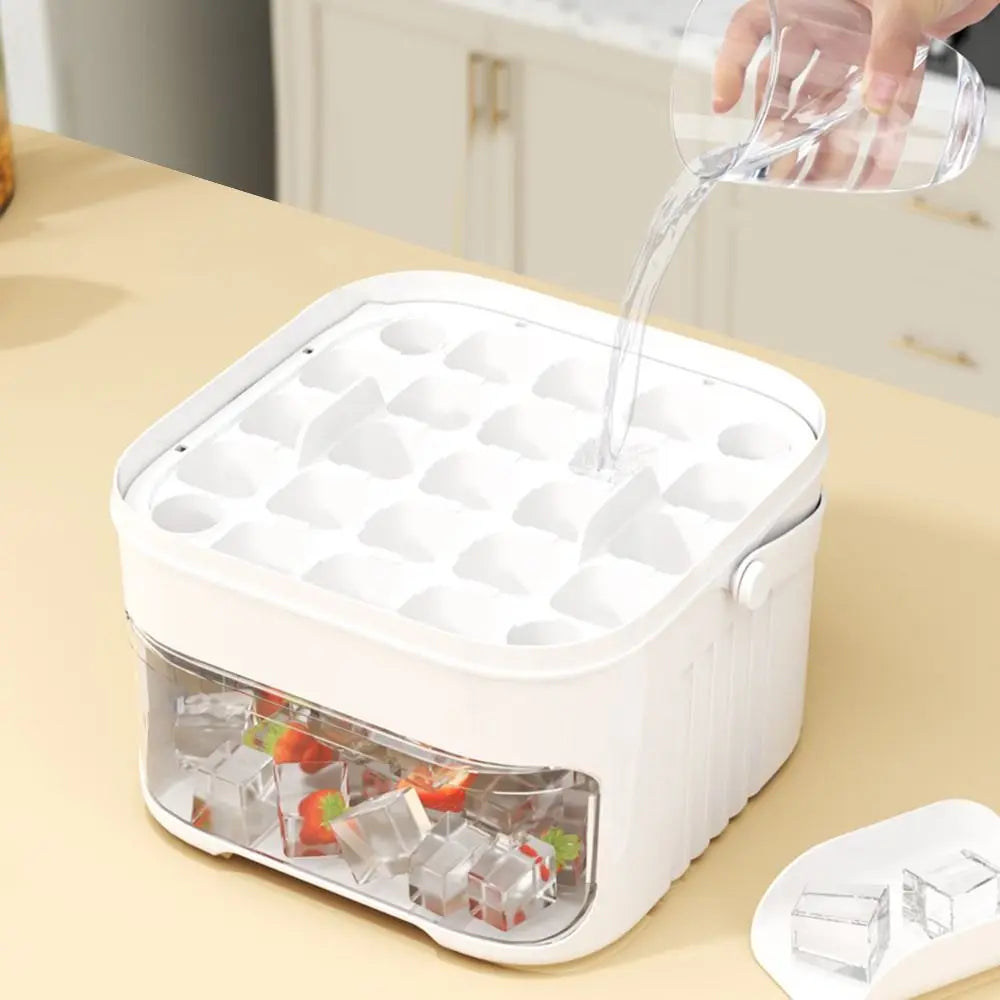 Ice Cube Maker With Easy Press Cap Double Layer Ice Box