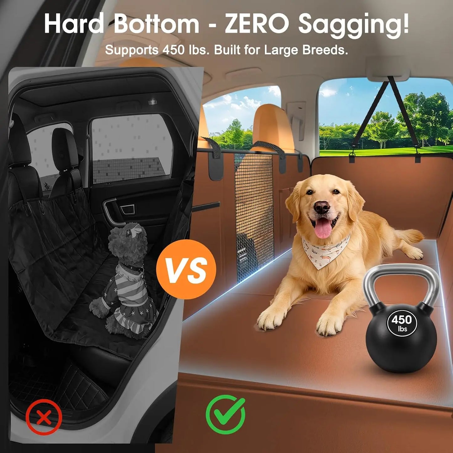 Waterproof PU Leather Dog Car Seat Cover Hammock With Side Flaps Non Slip