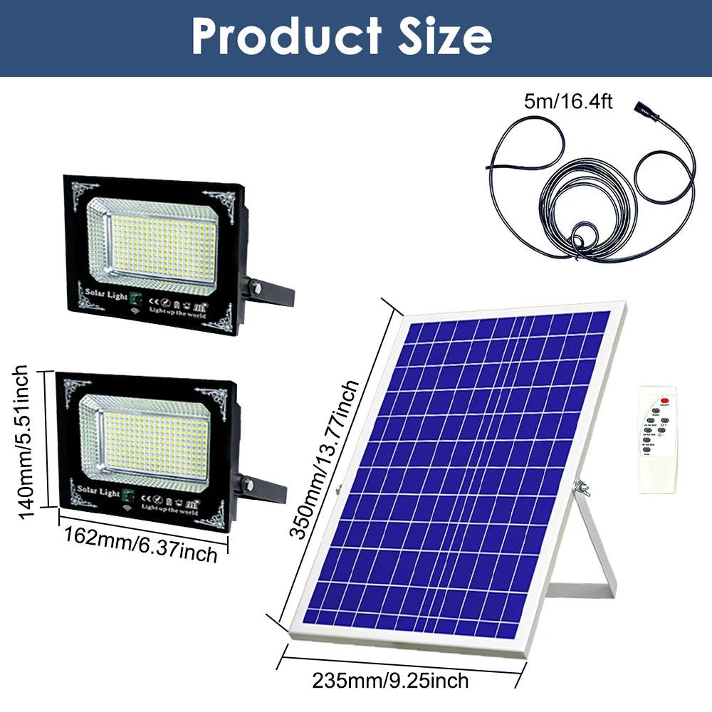 UMEXUS Led Two Head Solar Flood Light Waterproof Outdoor Wall