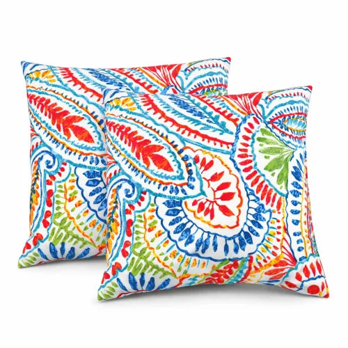 Elevate your outdoor living with vibrant paisley cushions designed to withstand sun, rain, and everyday use.
