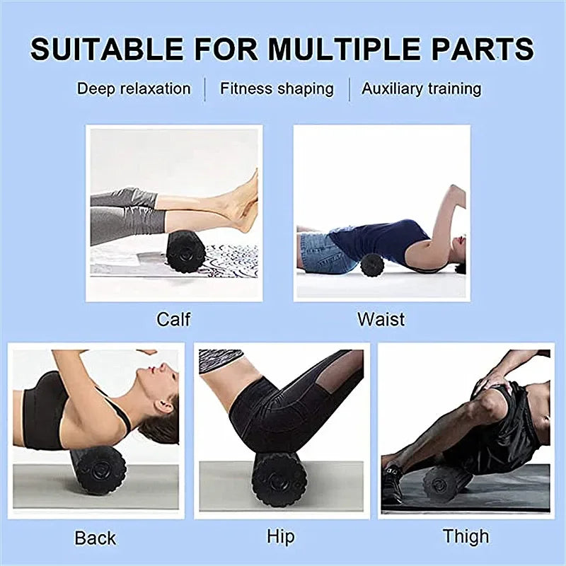 IQTEMOT Electric Yoga Column Roller With Vibration Massage 5 Speeds