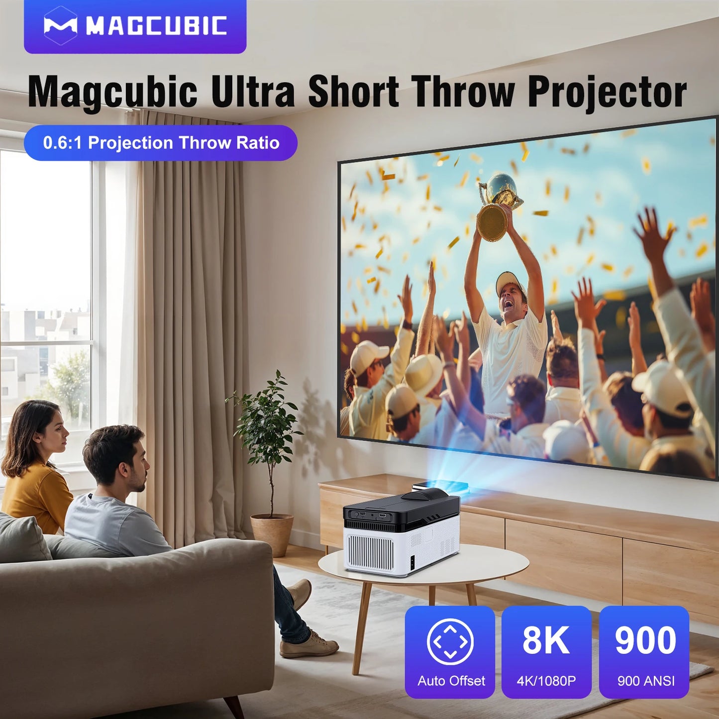 Magcubic HY450 Ultra Short Throw Projector 900ANSI 1080P Home Theater