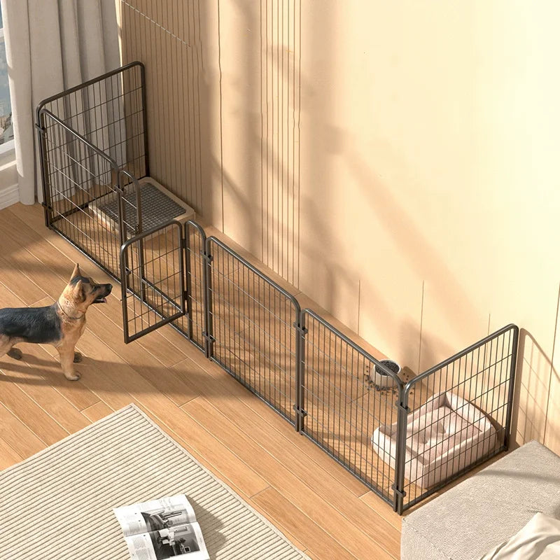 Stainless Steel Six Panel Dog Fence Playpen, Foldable, Heavy Duty