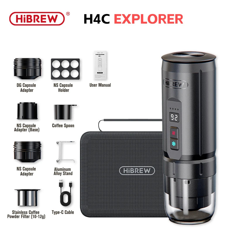HiBREW H4C Portable Espresso Machine 3in1 Travel Coffee Maker 7500mAh Battery