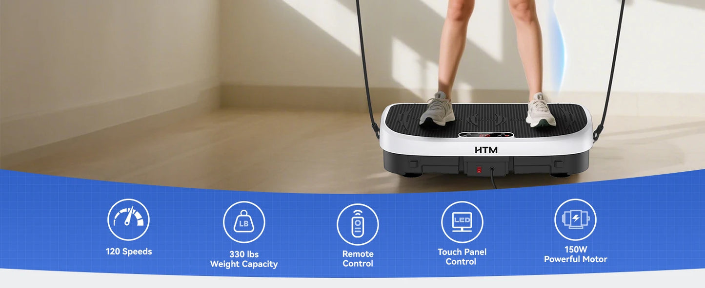 HTM Vibration Plate Trainer 330 Lbs Capacity 120 Levels Exercise