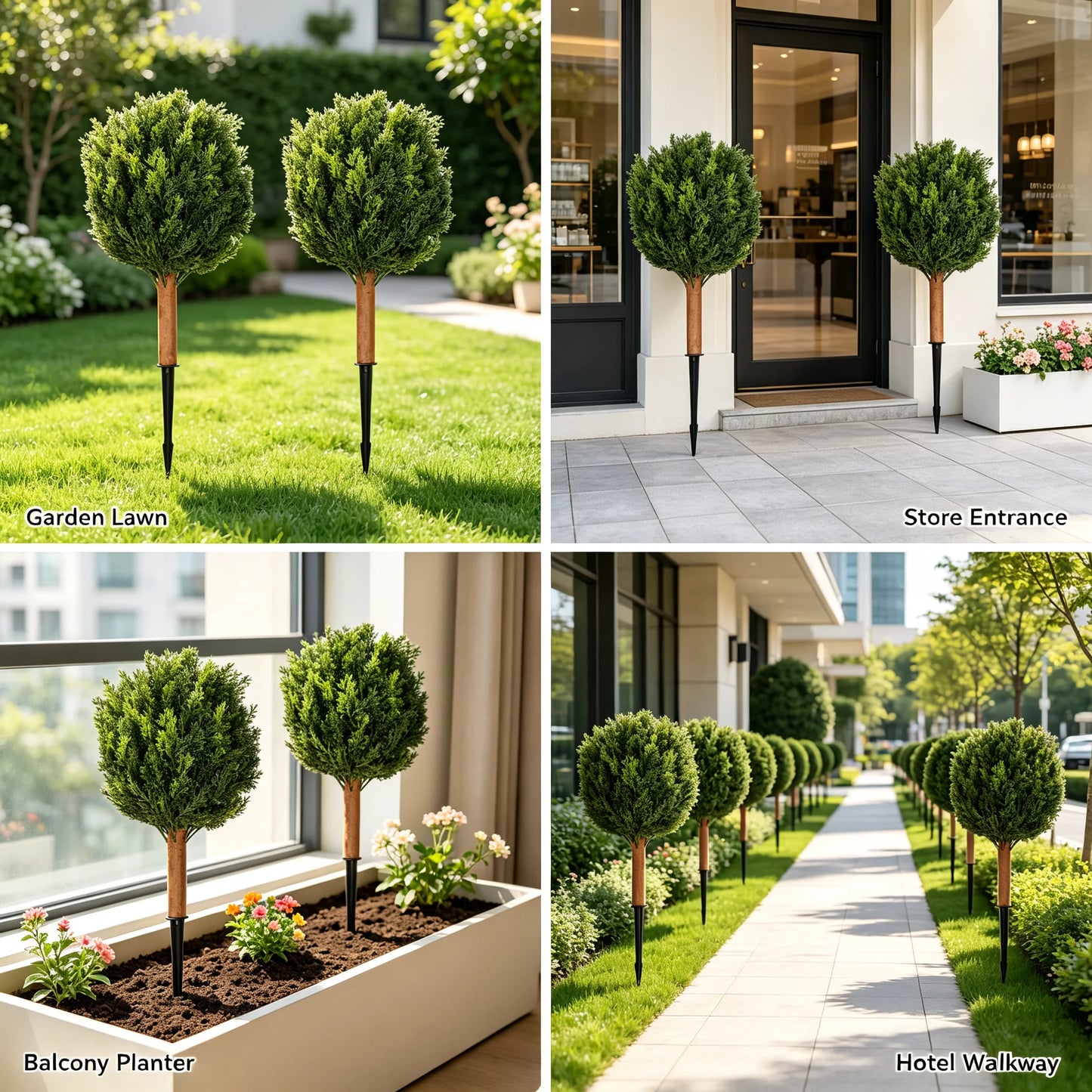Artificial Cypress Trees With Spikes For Indoor Outdoor Home Decor