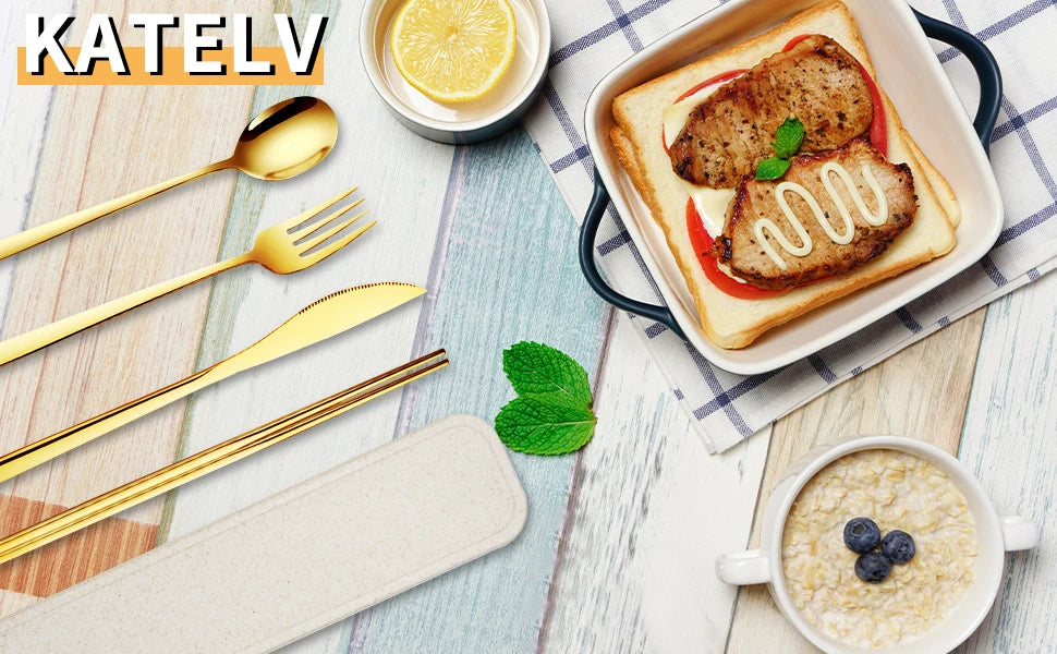 High Quality Stainless Steel Portable Cutlery Set With Travel Box