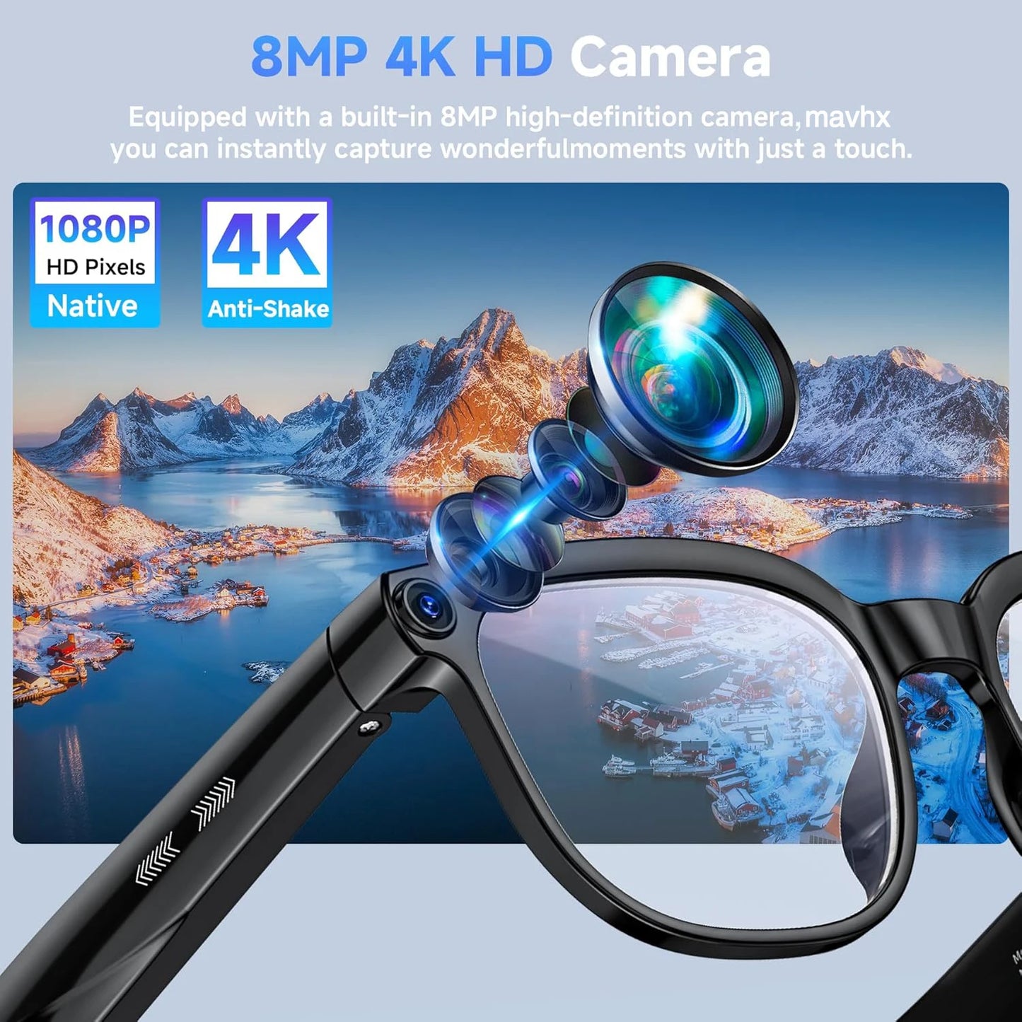 Step into the future with the GUHUAVMI M02S Smart AI Glasses and empower yourself with hands-free video, live translation, and smarter conversations.