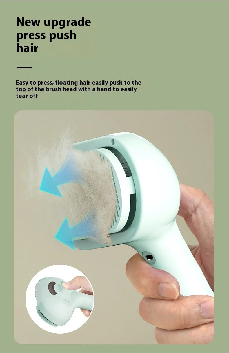 Pet Hair Removal Steam Brush For Grooming With Water Tank