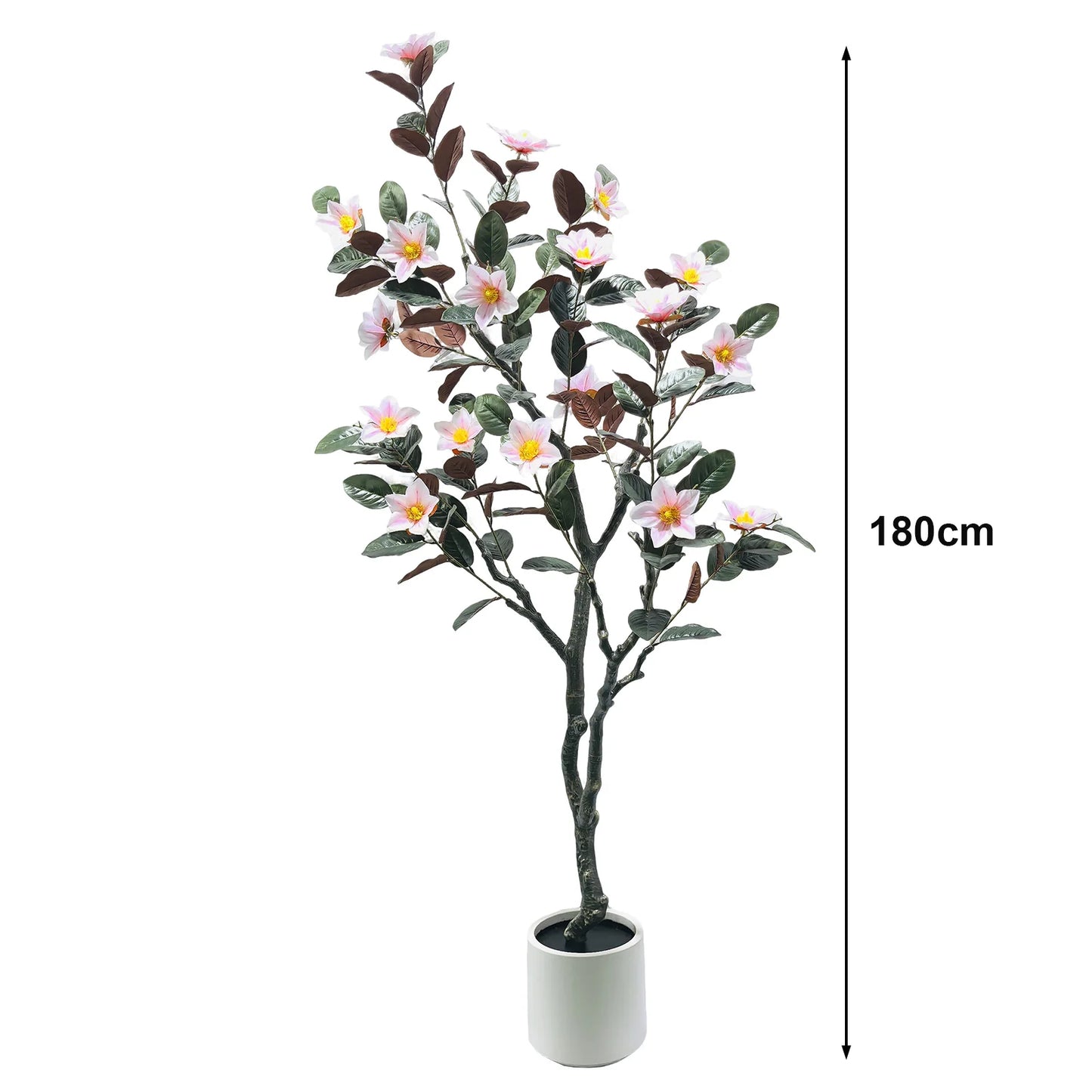 HiMISS Artificial Magnolia Tree Realistic Faux Plant Indoor Outdoor Decor